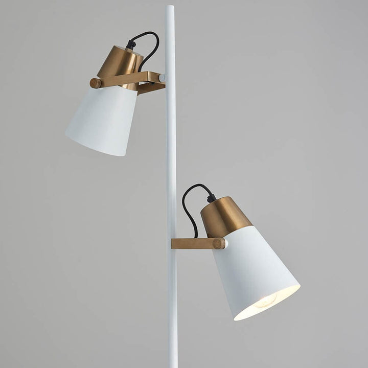Rai White & Gold 2 Light Floor Lamp Lighting 