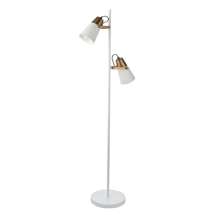 Rai White & Gold 2 Light Floor Lamp Lighting 