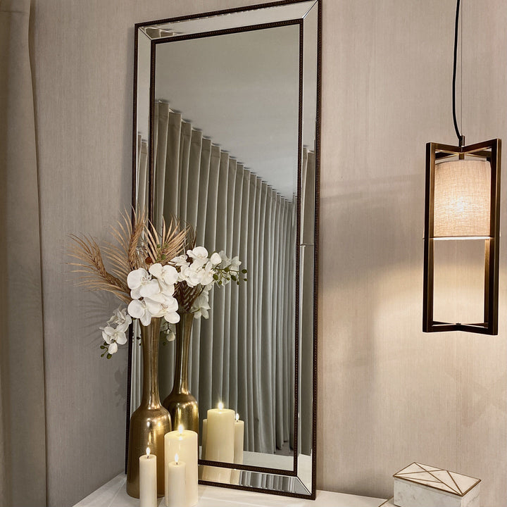 Reid Rectangular Bronze Bordered Mirror Mirror 