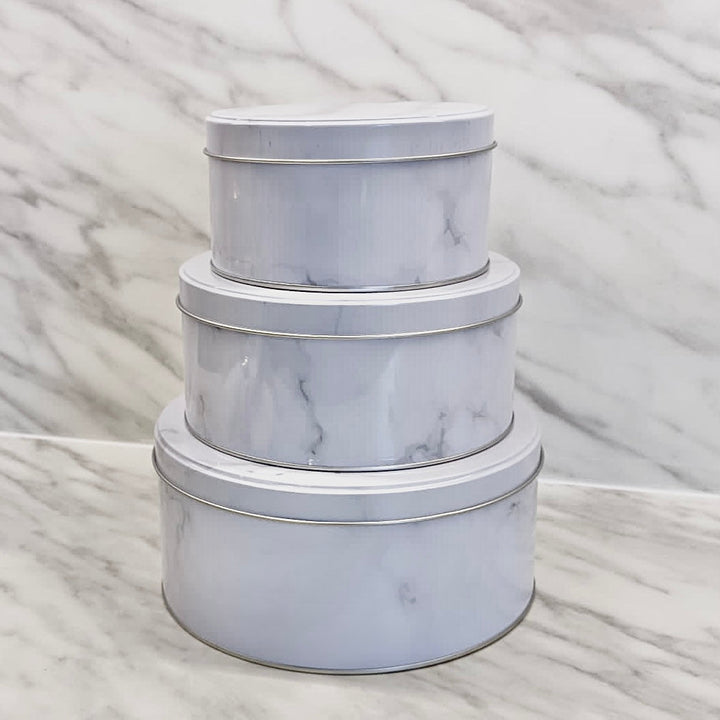 Rho Marble Effect Storage Tins - Set of 3 Kitchen 