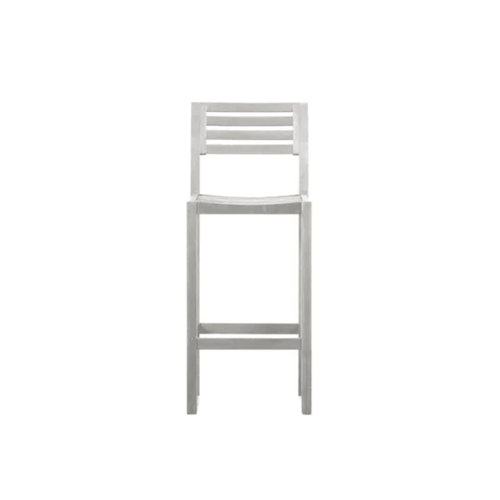 Rico Outdoor Set of 2 Whitewash Barstools Garden 