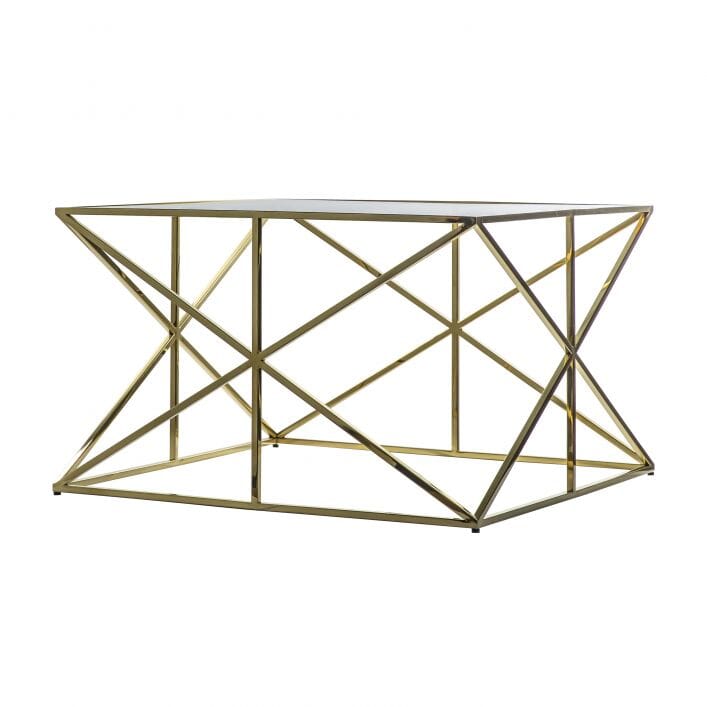Romaro Premium Abstract Gold Coffee Table Coffee Table 