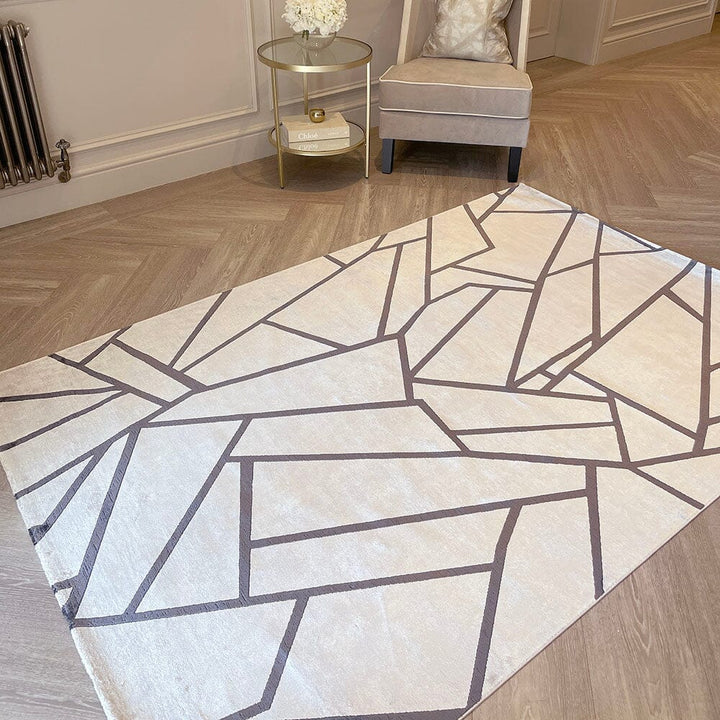 Romy Taupe & Chestnut Abstract Patterned Rug 