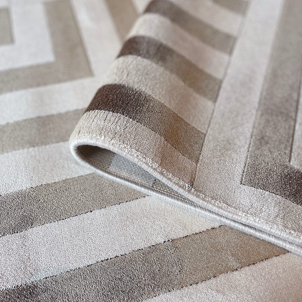 Rosetta Ivory & Gold Geometric Patterned Rug – Rowen Homes