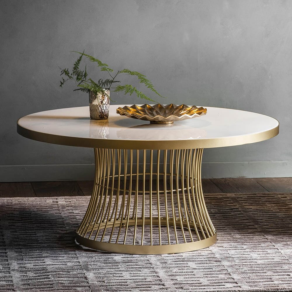 Rothbury Champagne & White Round Coffee Table Coffee Table 
