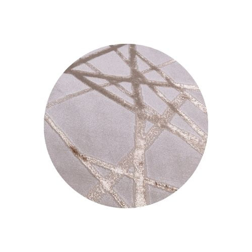 Saints Metallic Gold & Cream Geometric Velvet Rug Sample Sample 