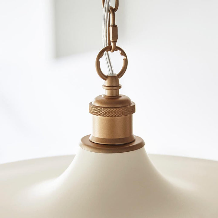 Sanza Matt Oyster & Gold Pendant Ceiling Light Lighting 