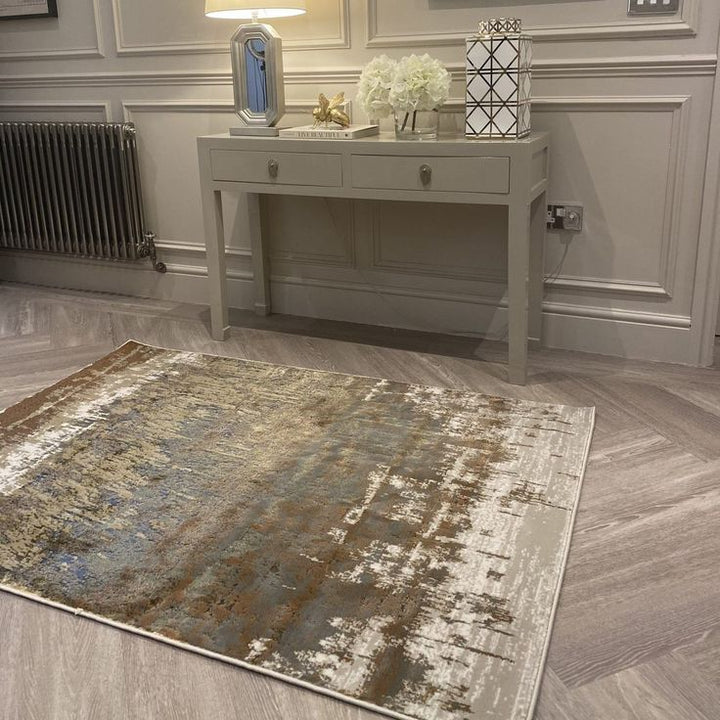 Saturn Gold Metallic Rug Sample Rug 