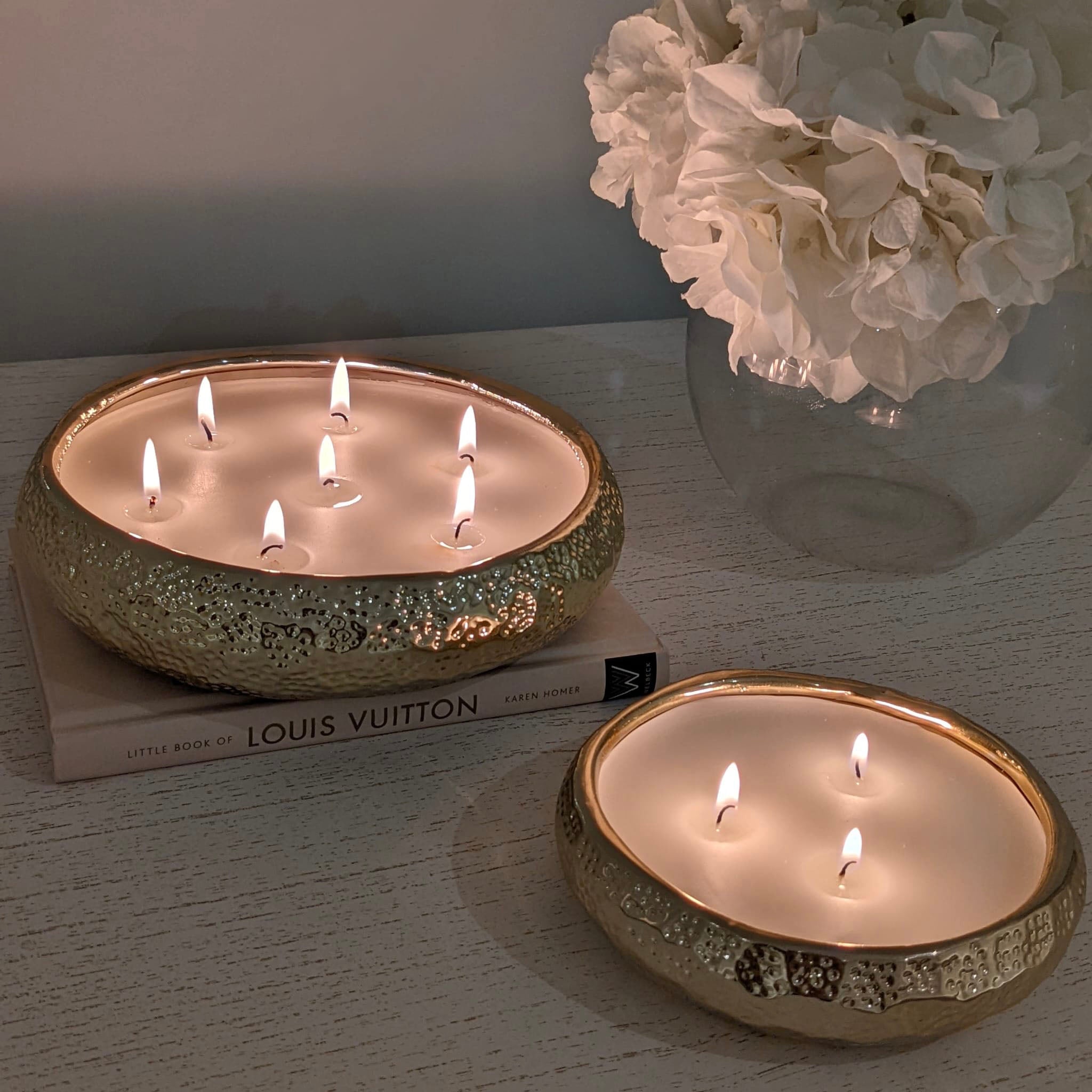 Set of 2 Aeolian Gold Candles