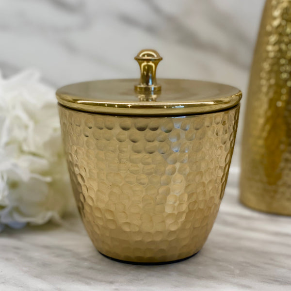 Sierra Hammered Gold Finish Jar Bathroom 