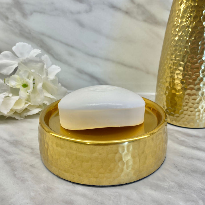 Sierra Hammered Gold Finish Soap Dish Bathroom 