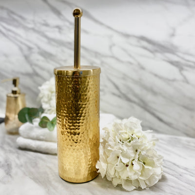 Sierra Hammered Gold Finish Toilet Brush Bathroom 