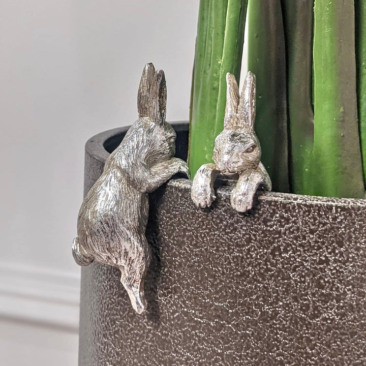 Silver Rabbit Pot Hanger - Set of 2 Accessories 