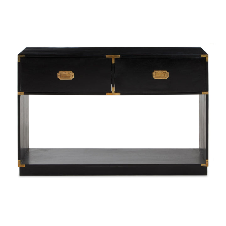 Skylar Premium Black & Gold 2 Drawer Console Table 