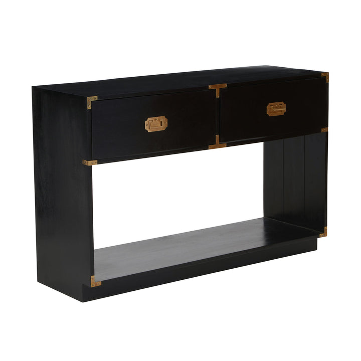 Skylar Premium Black & Gold 2 Drawer Console Table 