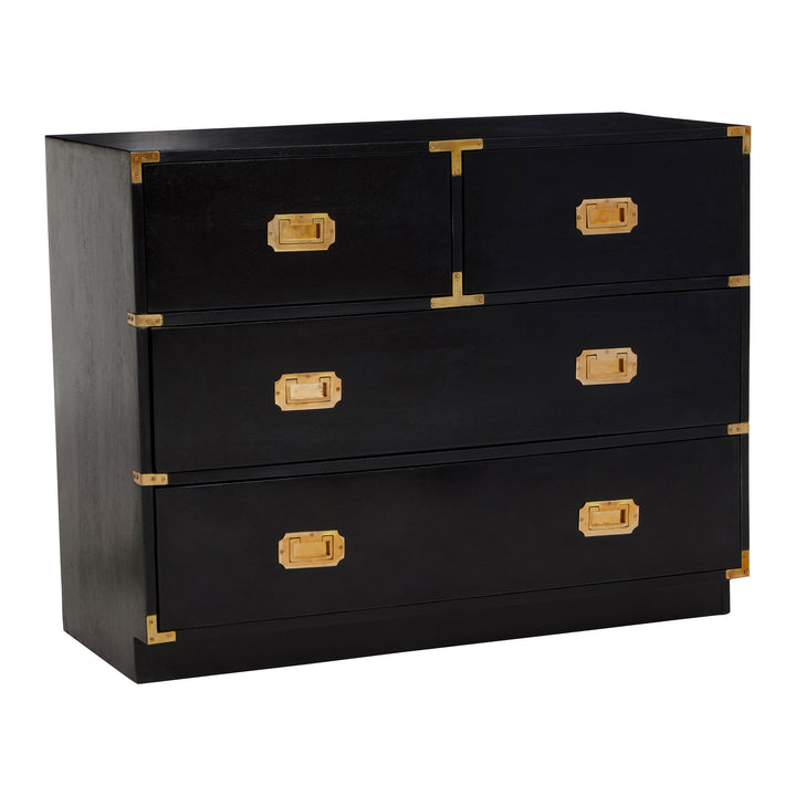 Skylar Premium Black & Gold 4 Drawer Chest 