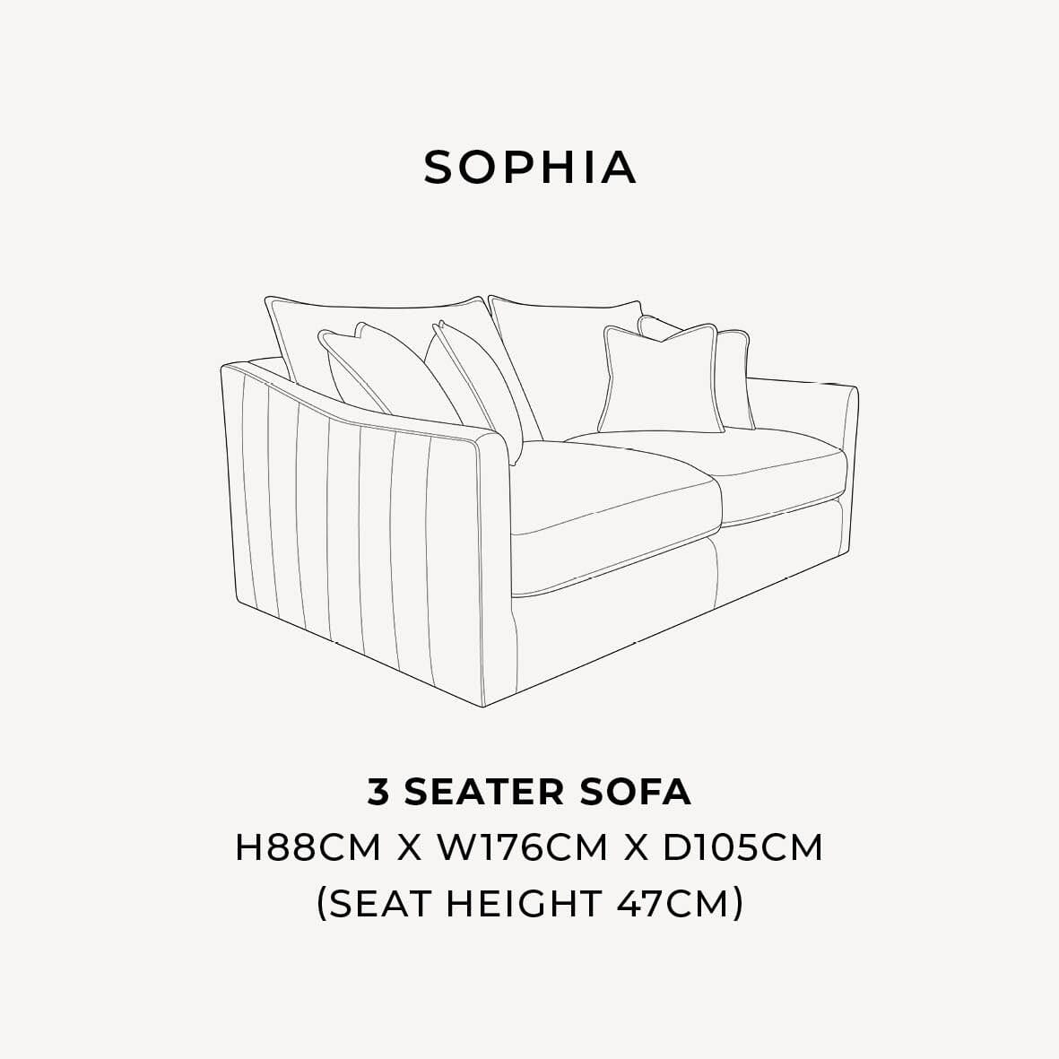 Sophia Pewter Velvet Sofa Range with Gold Piping Rowen Homes