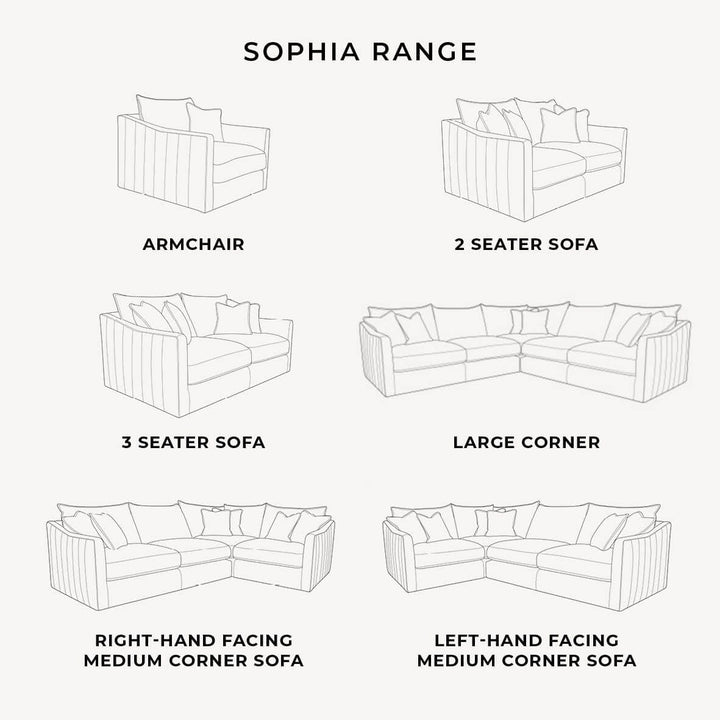 Sophia Pewter Velvet Sofa Range With Silver Piping 