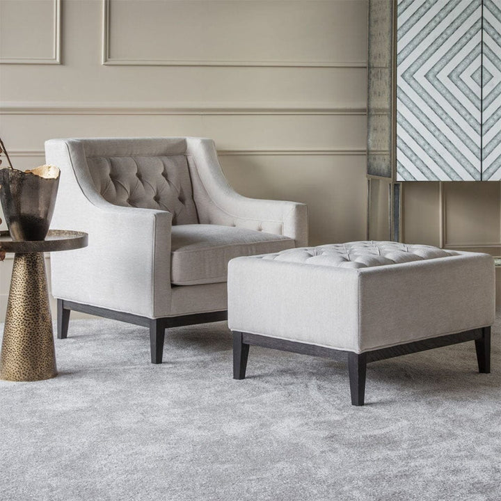 Sorrel Buttoned Ivory Armchair Chair 