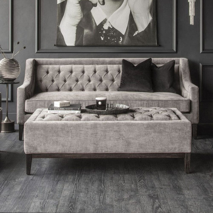 Sorrel Buttoned Warm Grey Large Footstool Furniture 