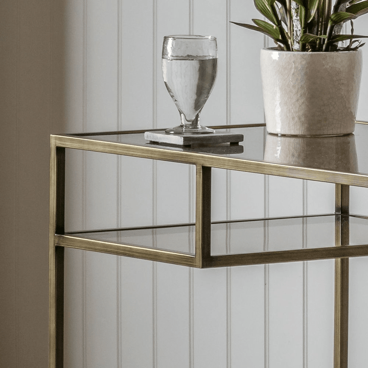 Stambaugh Bronze & Glass Desk Furniture 