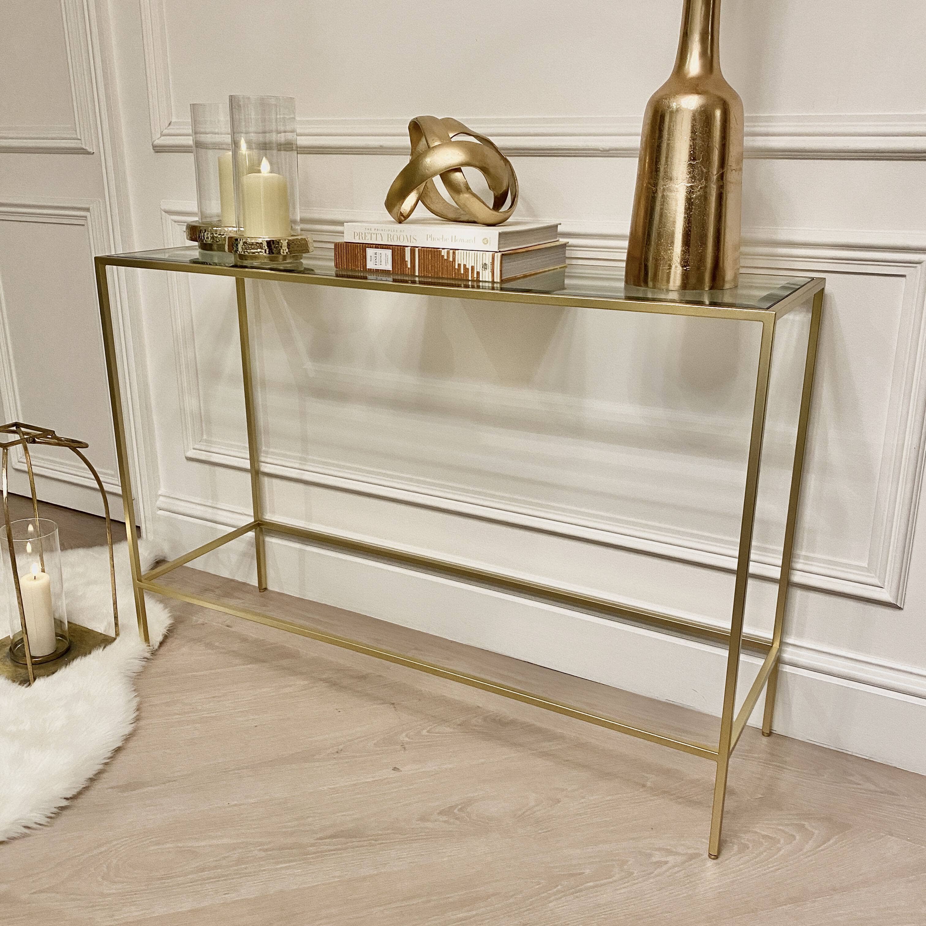 Stambaugh Champagne Console Table