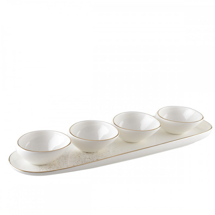 Syros Set of 4 Serving Dishes & Tray Kitchen 
