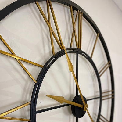 Tamra XL Black & Gold Wall Clock Art 