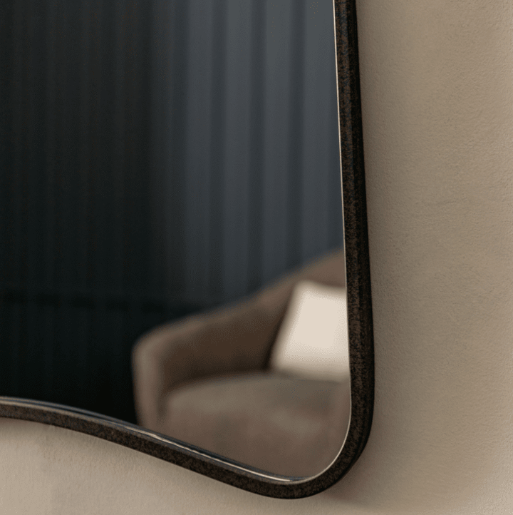 Tesora Black Curved Mirror - 81cm Mirror 