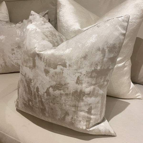 Tessere Champagne Marble Effect Cushion - 50 x 50cm 