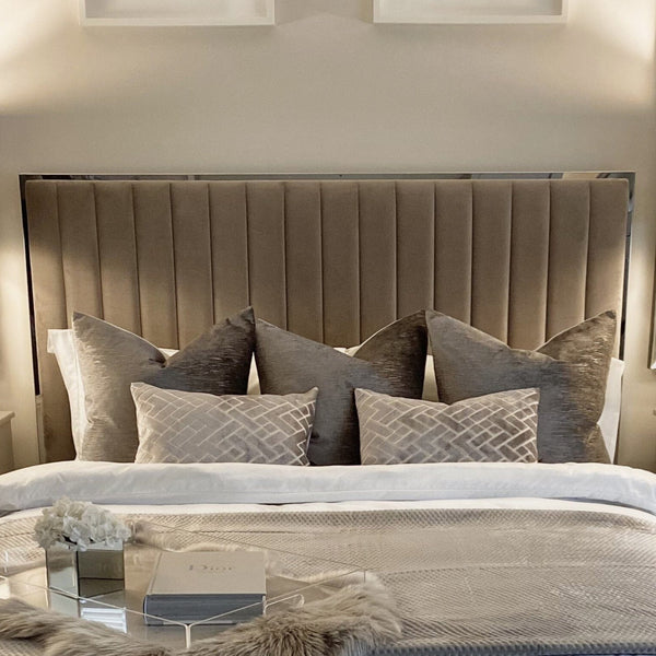 Tiffany Silver Frame Velvet Bed Bed 