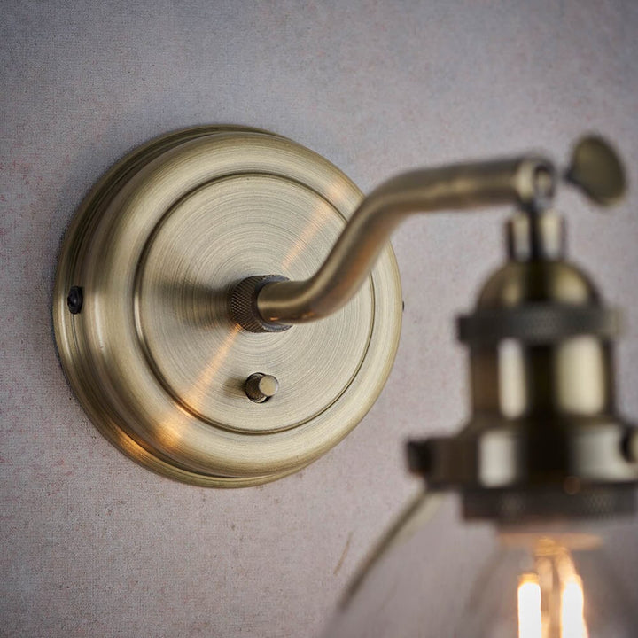 Tresor Antique Brass & Glass Wall Light Lighting 