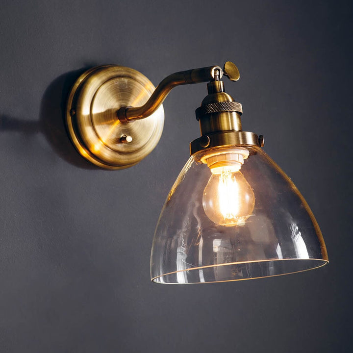 Tresor Antique Brass & Glass Wall Light Lighting 