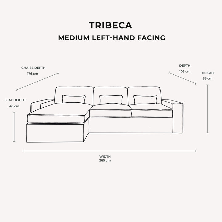 Tribeca Ash Greige Medium Footstool Made to Order Sofa 