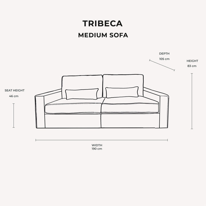 Tribeca Ash Greige Medium Footstool Made to Order Sofa 
