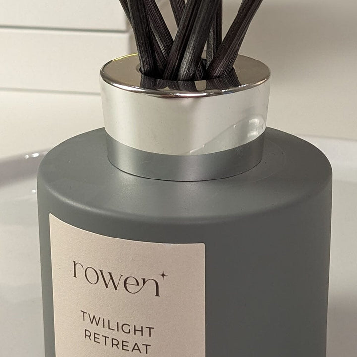 Twilight Retreat Grey & Silver Reed Diffuser - Dark Noir Fragrance 