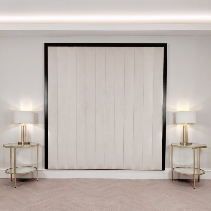 Valentina Oyster & Black Channelled Headboard MTO Headboard 