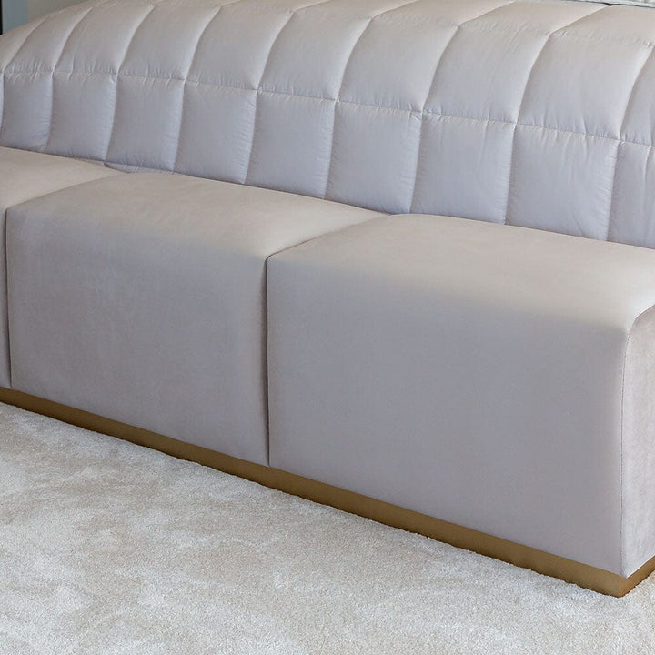 Valentina Praline & Gold Premium Upholstered Bench MTO Headboard 