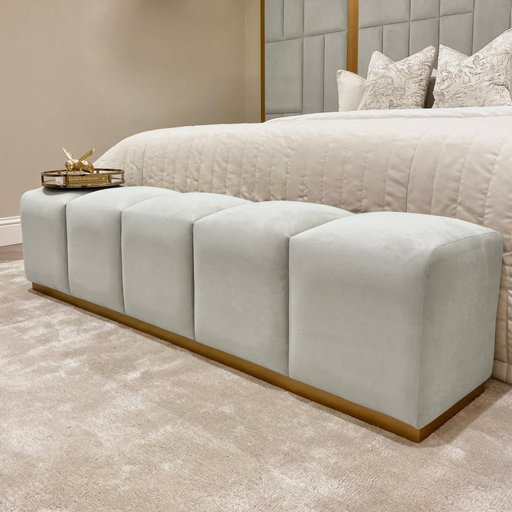 Venus Grey & Gold Premium Upholstered Bench Bench 