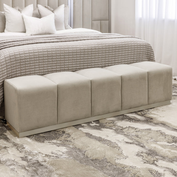 Venus Grey & Shadow White Premium Upholstered Bench Bench 