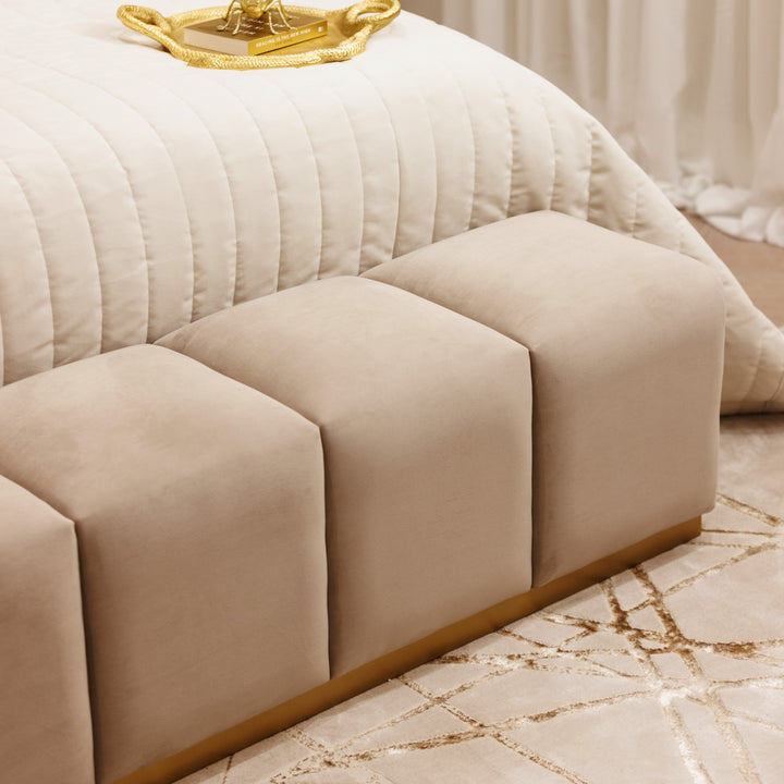 Venus Mink & Gold Premium Upholstered Bench Bench 