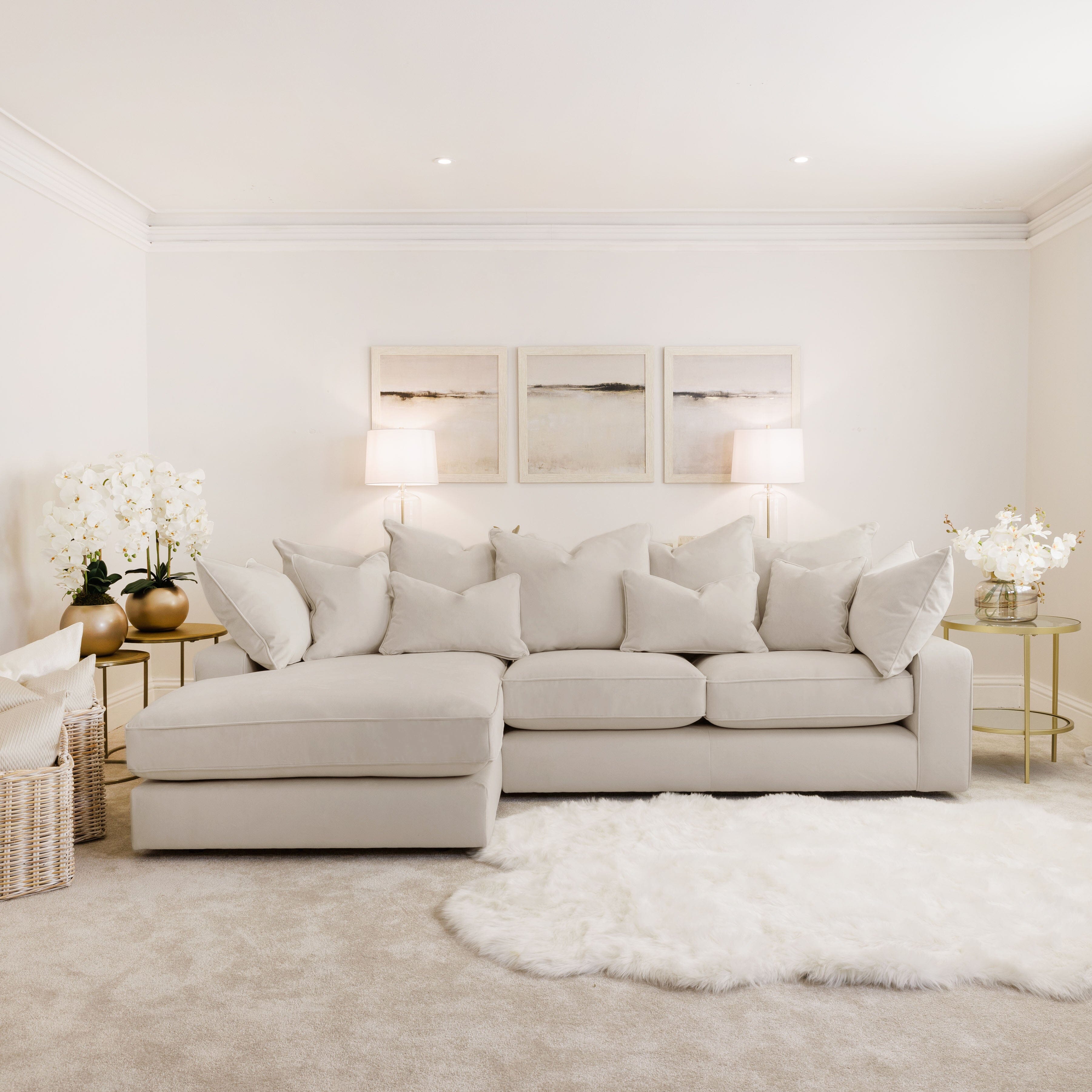 Victoria Silver Pillow Back Sofa Range MTO Sofa 