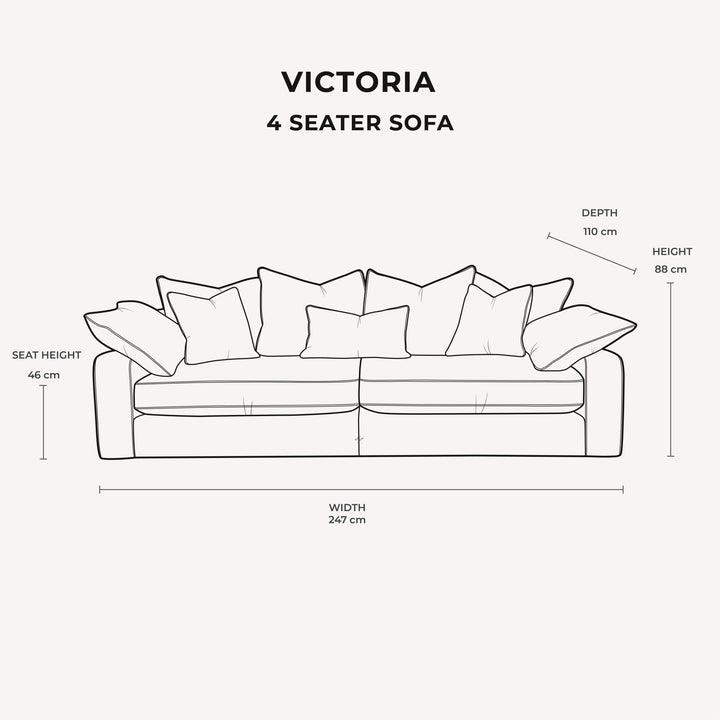 Victoria Silver Pillow Back Sofa Range MTO Sofa 