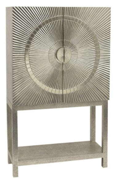 Vogue Champagne Embossed Premium Metal Bar Cabinet Furniture 