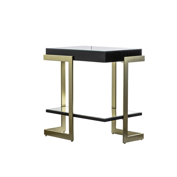 Waltham Gold & Black Side Table End and Side Table 