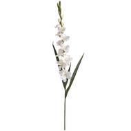 White Faux Gladioli Single Stem Flower Florals and Plants 