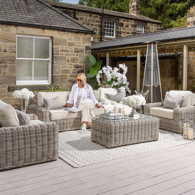 Wisteria Outdoor Chunky Rattan Sofa Set Garden 