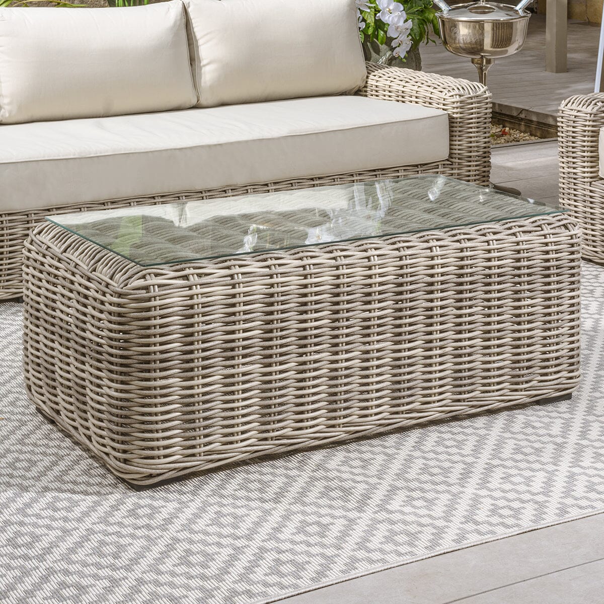 Wisteria Outdoor Chunky Rattan Sofa Set Garden 