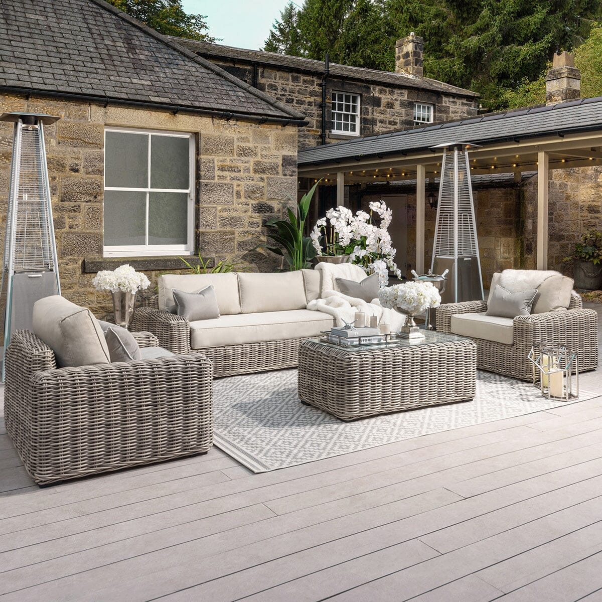 Wisteria Outdoor Chunky Rattan Sofa Set Garden 