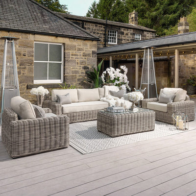 Wisteria Outdoor Chunky Rattan Sofa Set Garden 